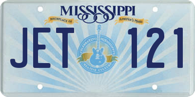 MS license plate JET121