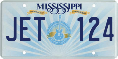 MS license plate JET124