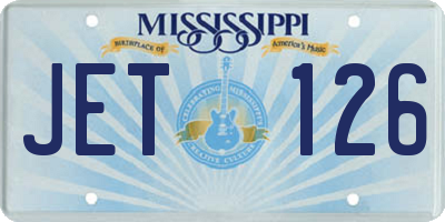 MS license plate JET126