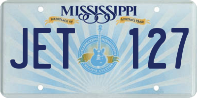 MS license plate JET127