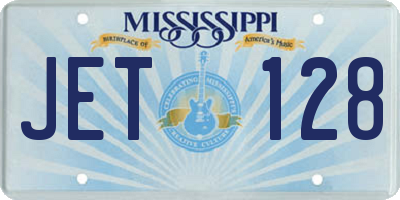 MS license plate JET128