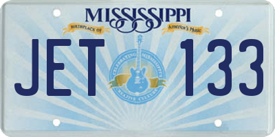 MS license plate JET133