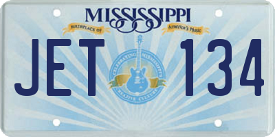 MS license plate JET134