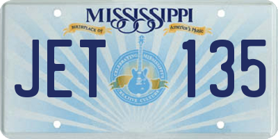 MS license plate JET135