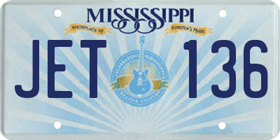 MS license plate JET136