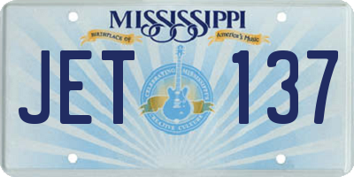 MS license plate JET137