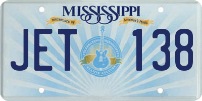 MS license plate JET138