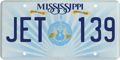 MS license plate JET139