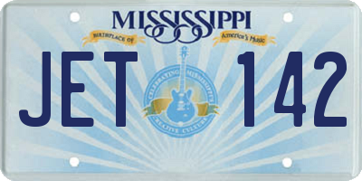 MS license plate JET142