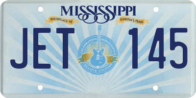 MS license plate JET145