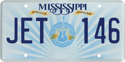 MS license plate JET146
