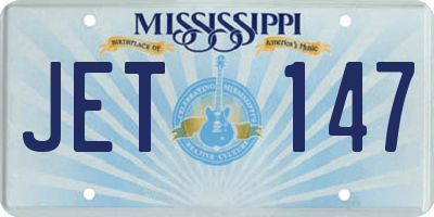 MS license plate JET147