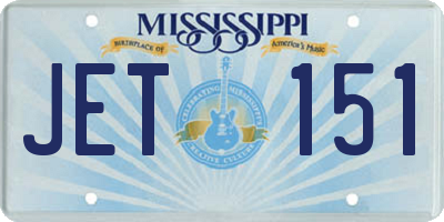 MS license plate JET151