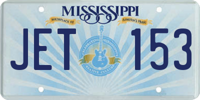 MS license plate JET153