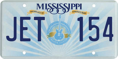 MS license plate JET154