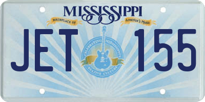 MS license plate JET155