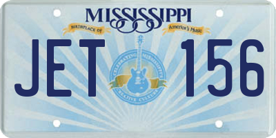 MS license plate JET156