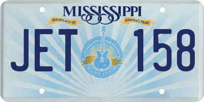 MS license plate JET158