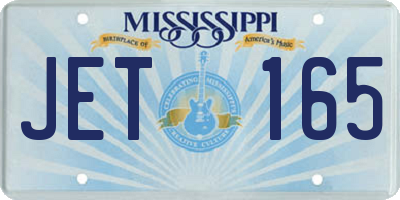 MS license plate JET165