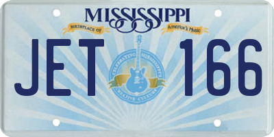 MS license plate JET166