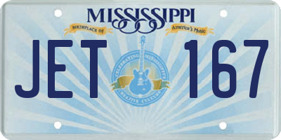 MS license plate JET167