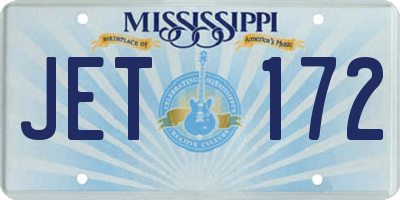 MS license plate JET172
