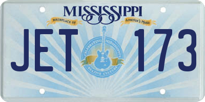 MS license plate JET173
