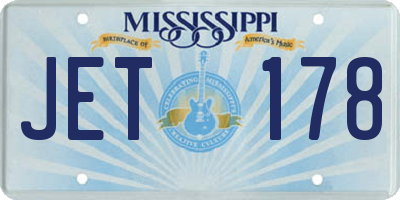 MS license plate JET178