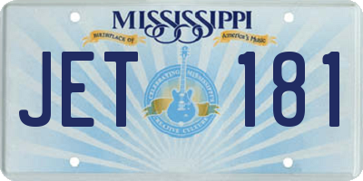 MS license plate JET181