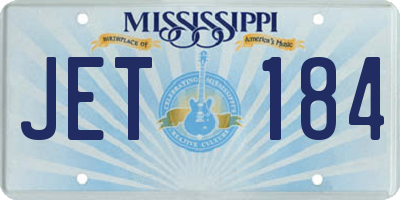 MS license plate JET184