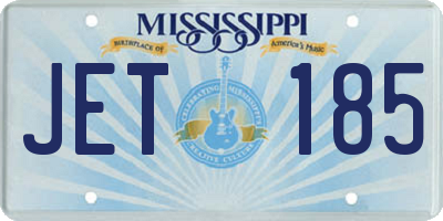 MS license plate JET185