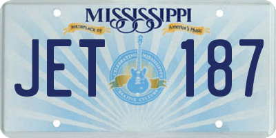 MS license plate JET187