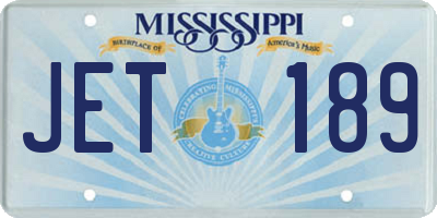 MS license plate JET189