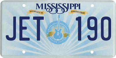 MS license plate JET190
