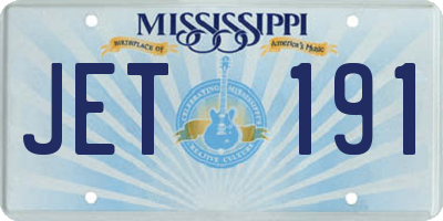MS license plate JET191