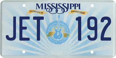 MS license plate JET192