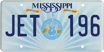 MS license plate JET196