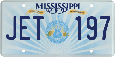 MS license plate JET197