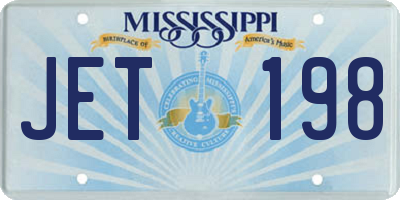 MS license plate JET198