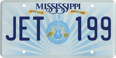 MS license plate JET199