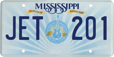 MS license plate JET201