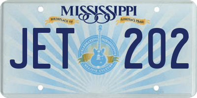 MS license plate JET202
