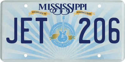 MS license plate JET206
