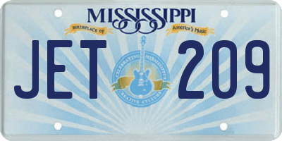 MS license plate JET209