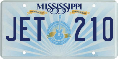 MS license plate JET210