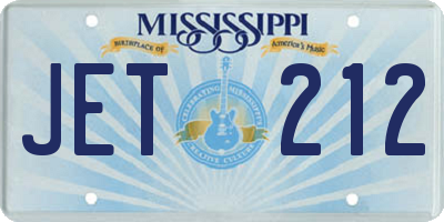 MS license plate JET212