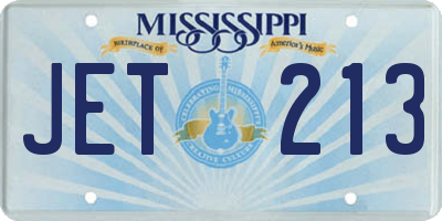 MS license plate JET213