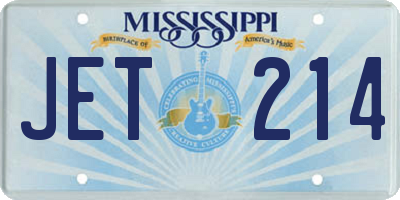 MS license plate JET214
