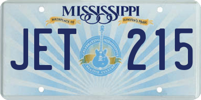 MS license plate JET215