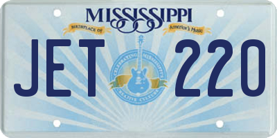 MS license plate JET220